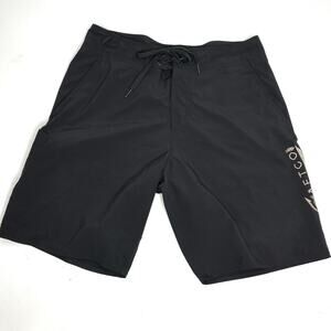 Aftco Men’s Swim, Fishing Pivot Black Board Shorts 32